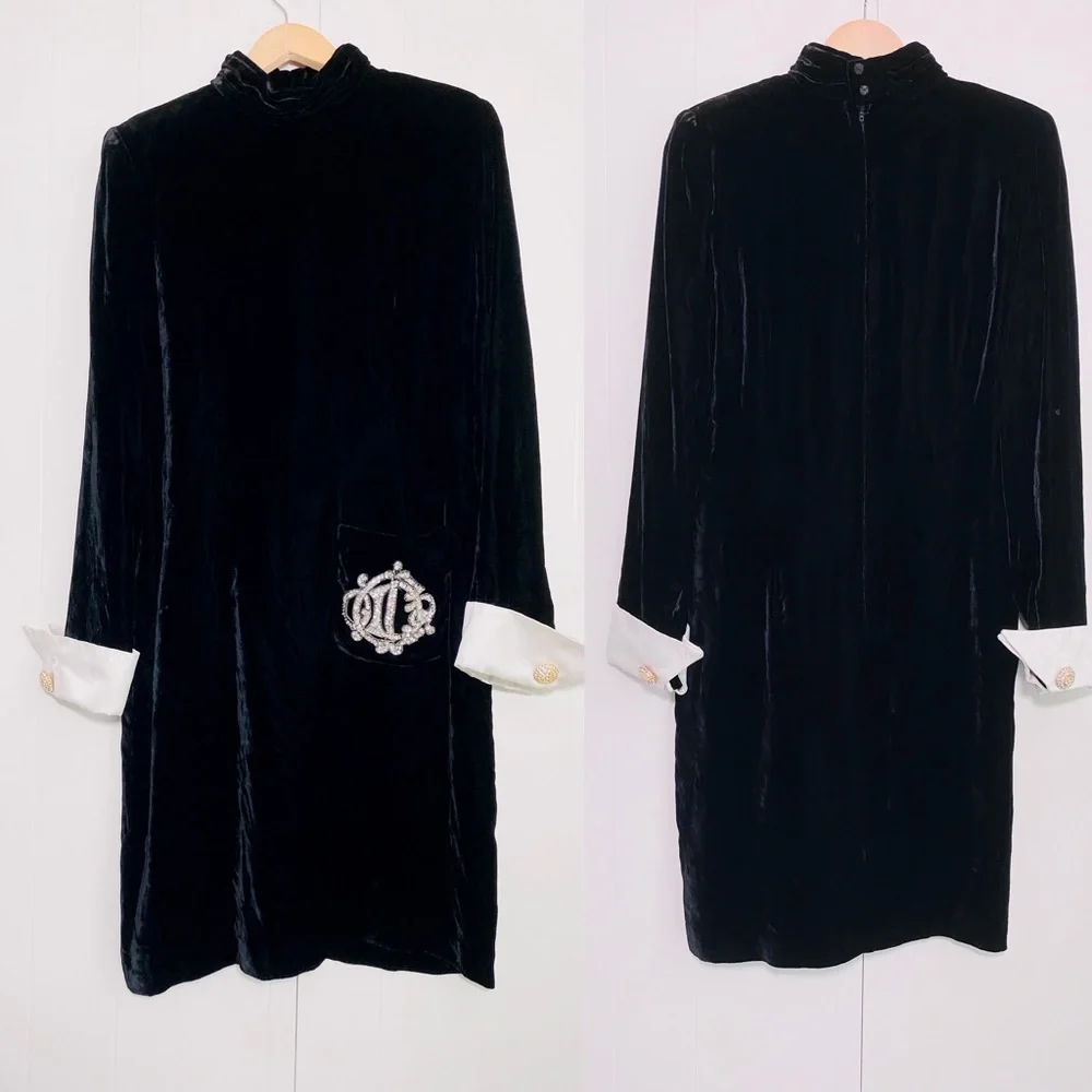 Rare Vintage Christian Dior Velvet Dress - Picture 12 of 14